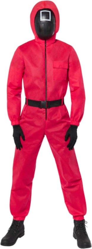 Bewakerskostuum Squid Game roze volwassenen - L