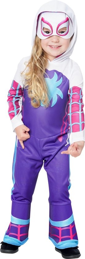Klassiek Ghost Spider kostuum voor kinderen Spidey en zijn geweldige vrienden - 86/98 (2-3 jaar)
