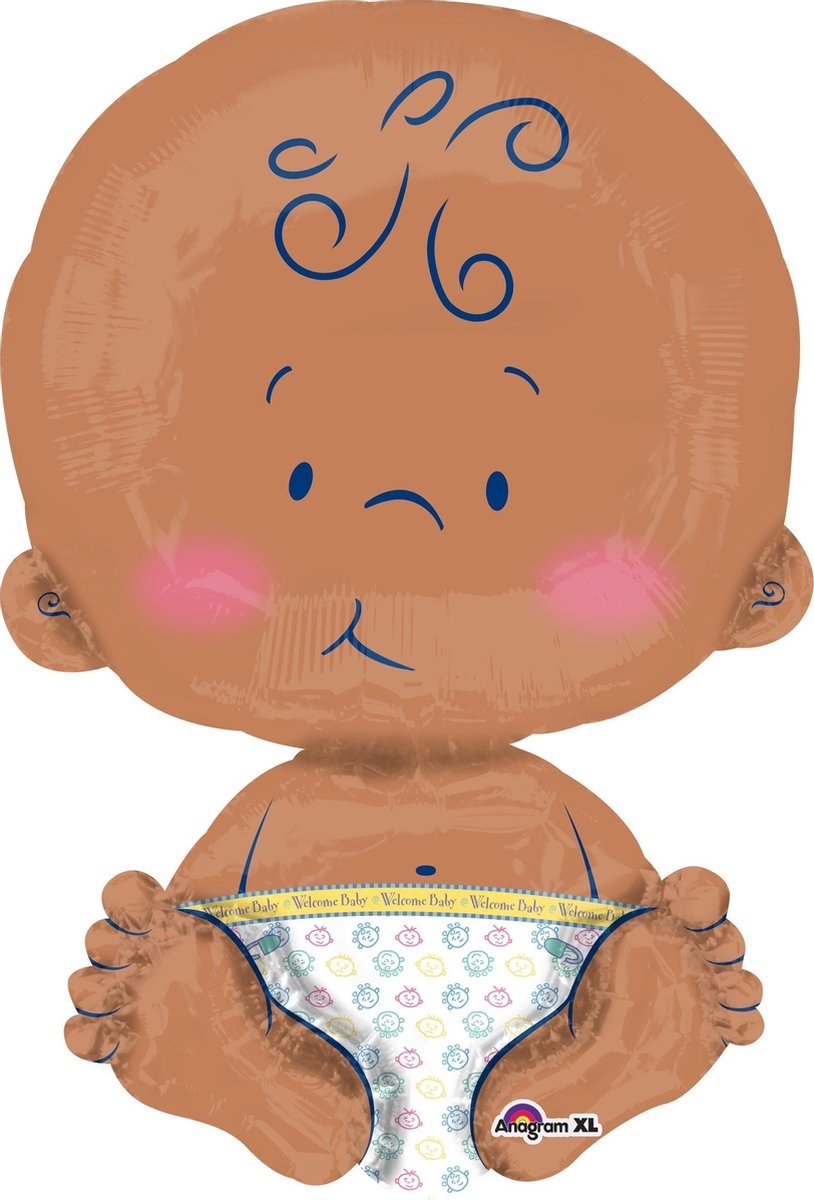 Amscan Folieballon Baby 40 X 60 Cm Donkerbeige
