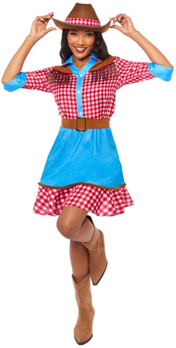 Amscan Carnaval Cowgirl Kostuum Delilah met Hoed - Maat M