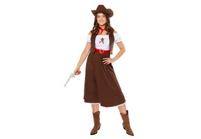 Amscan Carnaval Western Cowgirl kostuum maat M-L exclusief hoed