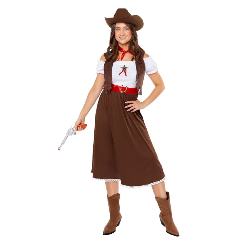 Amscan Carnaval Western Cowgirl kostuum maat M-L exclusief hoed