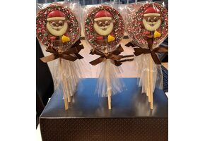 Van Ham chocolade kerst lolly 1 stuk