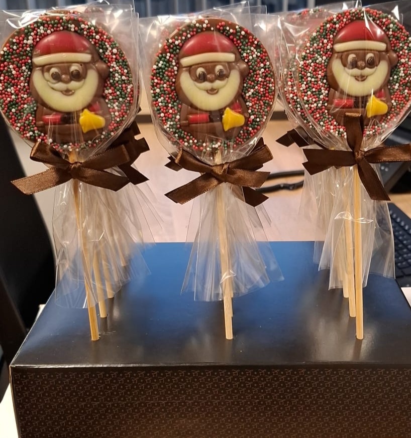 Van Ham chocolade kerst lolly 1 stuk