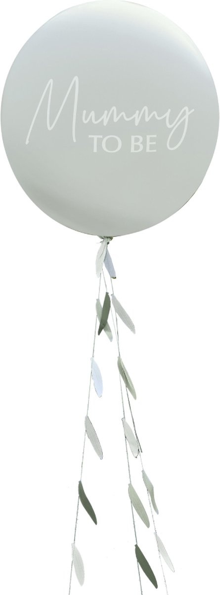Mummy to be - 81 centimeter - ballon mommy to be XXL | baby shower ballon met papieren ballonstaart
