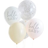 Ginger Ray - Ballonnen baby shower - floral Hello Baby - 5 stuks