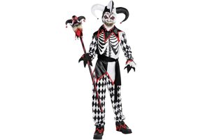 Amscan Kinderkostuum 'Sinister Jester' Middeleeuws Narren Halloweenkostuum maat 10-12 jaar