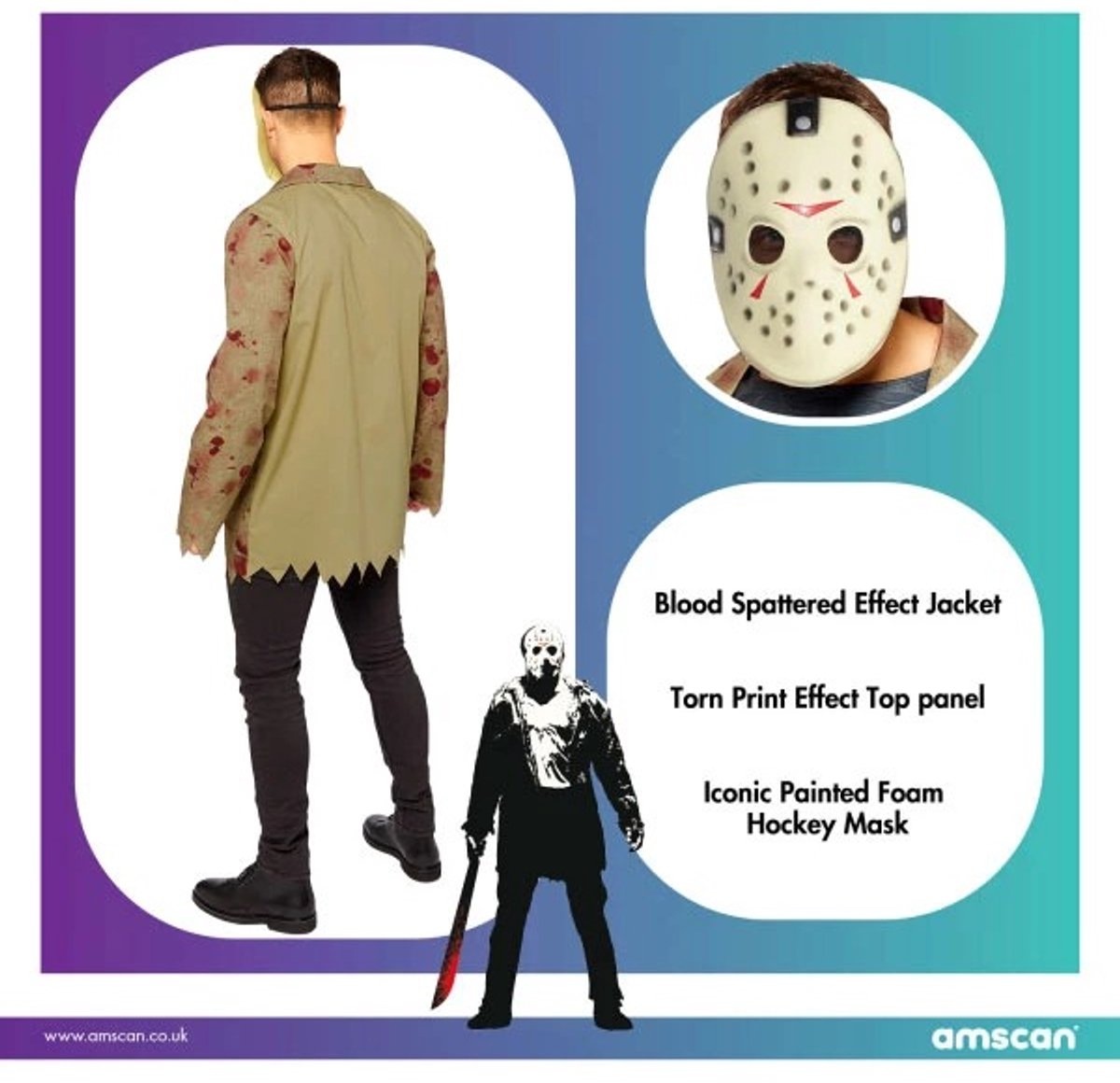 Amscan Friday the 13th Jason Voorhees kostuum maat M/L
