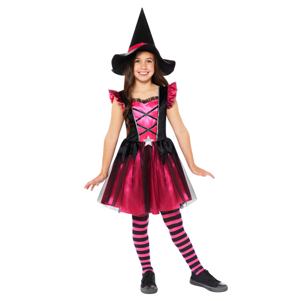 Amscan  Kinderkostuum Pink Witch - Roze Heks Maat 6-8 jaar