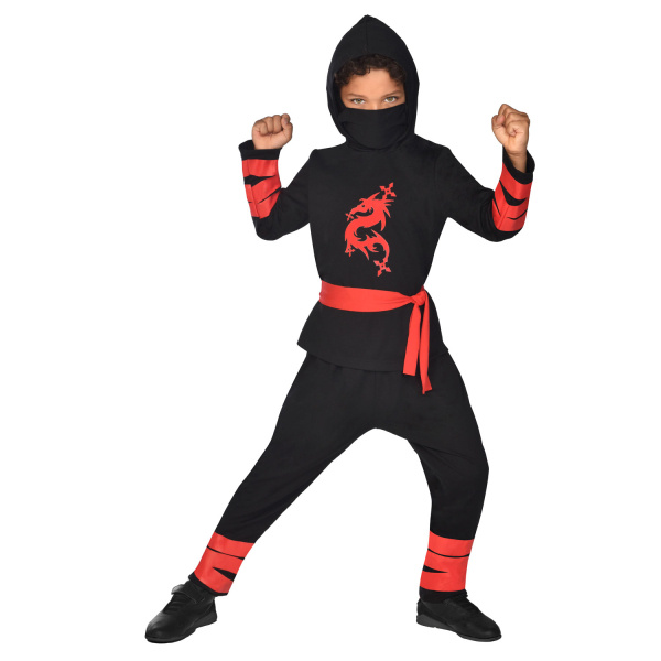 Amscan Kinderkostuum Ninja Warrior Zwart maat 4-6 jaar