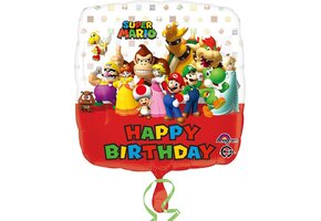 Amscan - Nintendo - Super Mario - Happy Birthday Folie ballon - Helium ballon - Leeg - 1 Stuk