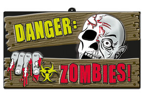 Zombie Town waarschuwingsbord 43,8 x 25 cm