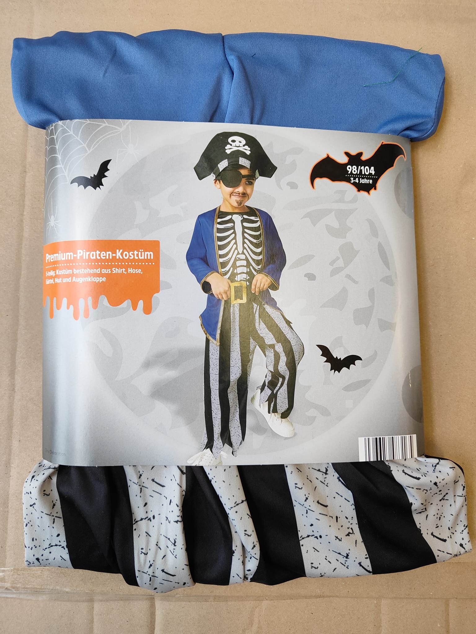 Carnavals pakje - onesie piraat maat 98-104