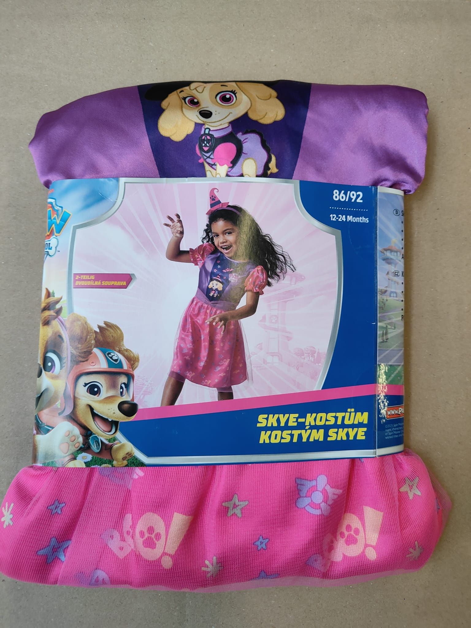 Carnavals pakje - onesie paw patrol fee maat 86-92