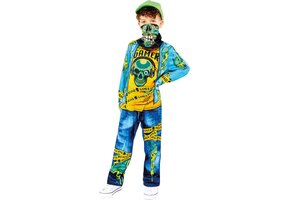 Amscan Verkleedpak Gaming Zombie Jongens Blauw/geel Mt 140/152