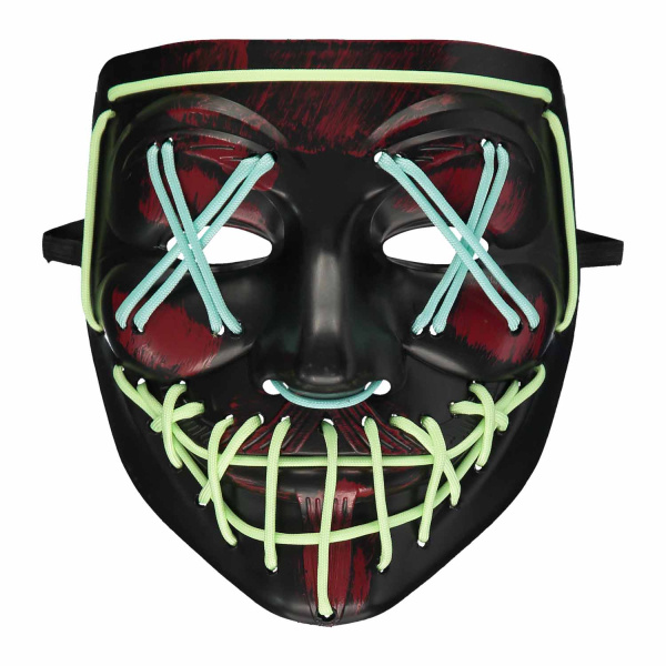 Glow in the dark halloween masker met bloedspatten
