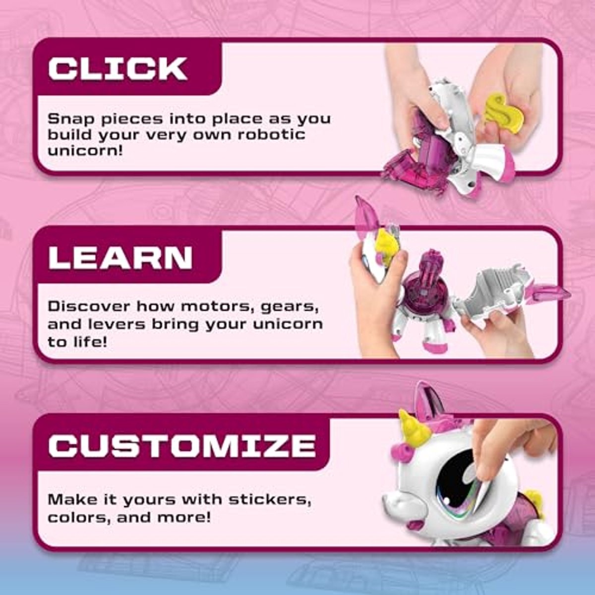 Build a Bot - Sounds - Unicorn - Speelgoedrobot - Robot bouwpakket