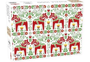 Tactic Folk Art Pattern – Puzzel – 1000 stukjes – Traditioneel Decoratief Ontwerp – Strak en Rustgevend Ontwerp – Hoogwaardige Scandinavische Kwaliteit