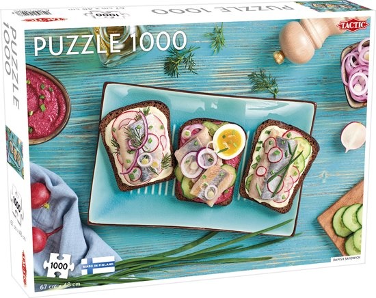 Tactic Danish Sandwich – Puzzel – 1000 stukjes – Scandinavische Food Art – Strak en Rustgevend Ontwerp – Hoogwaardige Scandinavische Kwaliteit