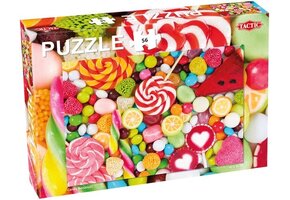 Tactic Candy Bonanza! – Puzzel – 56 stukjes – Vrolijk Snoepthema vol Kleur – Strak en Rustgevend Ontwerp – Hoogwaardige Scandinavische Kwaliteit