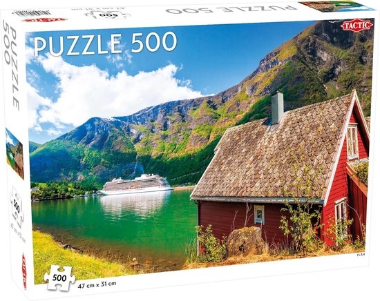 Tactic Flåm – Puzzel – 500 stukjes – Noors Fjordenlandschap – Strak en Rustgevend Ontwerp – Hoogwaardige Scandinavische Kwaliteit