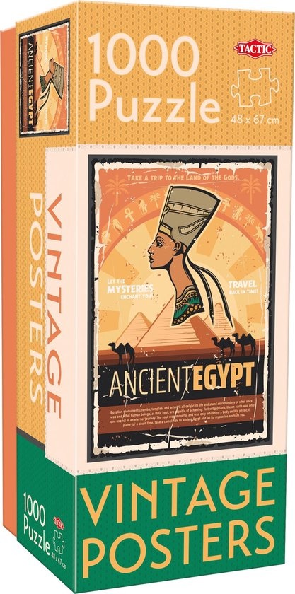 Tactic Vintage Ancient Egypt – Puzzel – 1000 stukjes – Mystiek Oud Egypte in Retro Stijl – Strak en Rustgevend Ontwerp – Hoogwaardige Scandinavische Kwaliteit