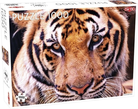 Tactic Tiger – Puzzel – 1000 stukjes – Krachtig Wild Dier – Strak en Rustgevend Ontwerp – Hoogwaardige Scandinavische Kwaliteit