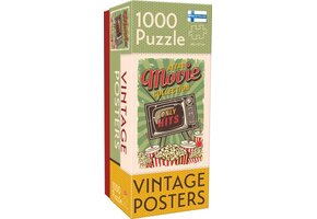 Tactic Vintage Retro Movie Collection – Puzzel – 1000 stukjes – Klassieke Cinema in Retro Stijl – Strak en Rustgevend Ontwerp – Hoogwaardige Scandinavische Kwaliteit