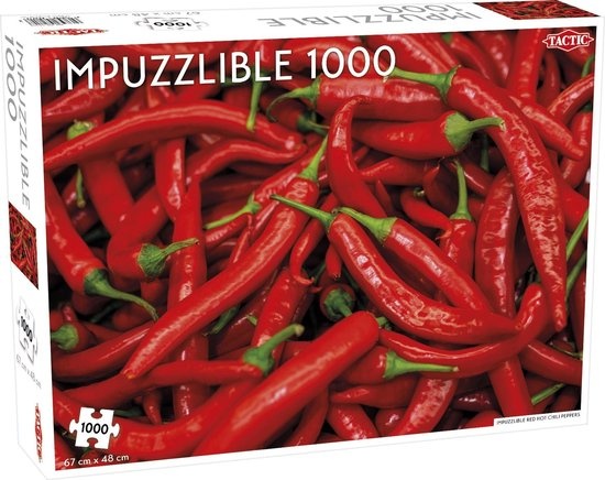 Tactic Impuzzlible: Red Hot Chili Peppers – Puzzel – 1000 stukjes – Extreme Patroonuitdaging – Strak en Rustgevend Ontwerp – Hoogwaardige Scandinavische Kwaliteit