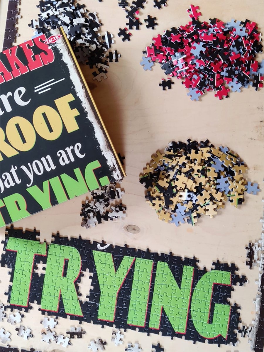 Tactic Mistakes Are Proof of Trying – Puzzel – 1000 stukjes – Motiverende Tekstpuzzel – Rustgevend Ontwerp – Hoogwaardige Scandinavische Kwaliteit