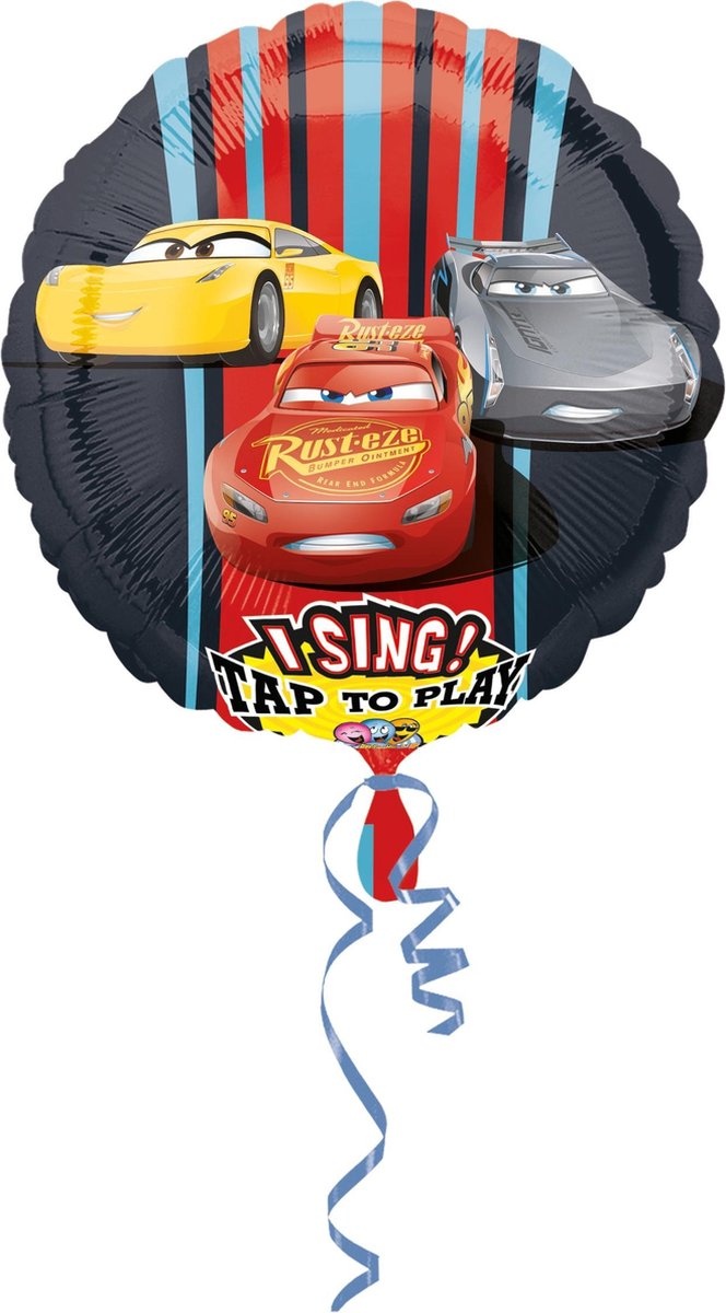 AMSCAN - Aluminium Cars 3 ballon met muziek