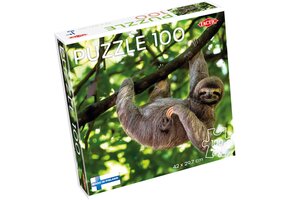 Tactic Sloth Hanging on Tree – Puzzel – 100 stukjes – Rustige Dierenillustratie met Luiaard – Strak en Rustgevend Ontwerp – Hoogwaardige Scandinavische Kwaliteit