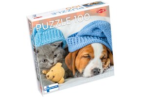 Tactic Cute Kitten and Sleepy Dog puzzel 100 stukjes