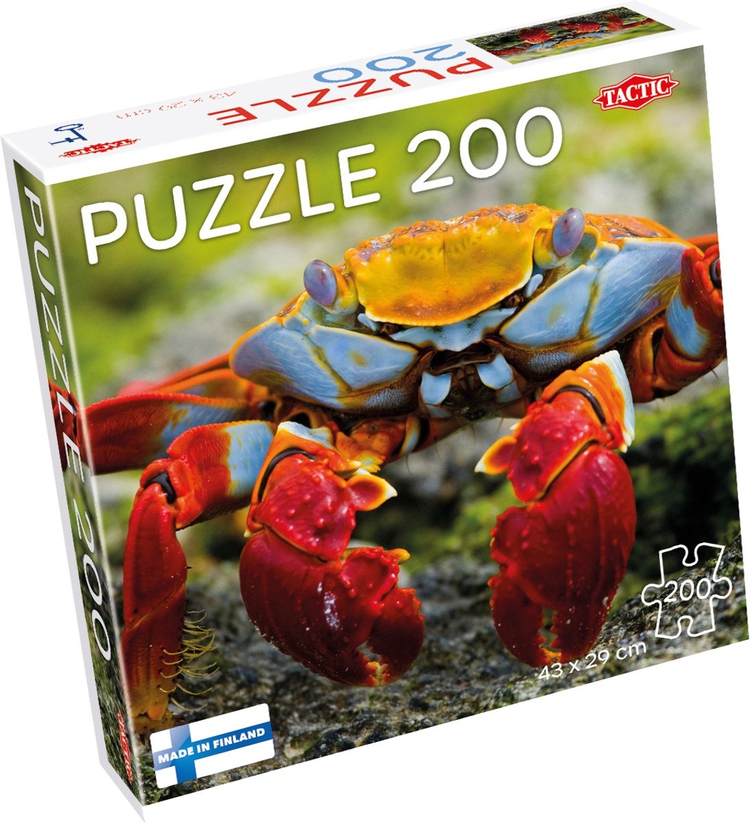 Tactic Colourful Crab – Puzzel – 200 stukjes – Kleurrijk Zeeleven – Strak en Rustgevend Ontwerp – Hoogwaardige Scandinavische Kwaliteit
