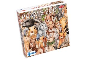 Tactic Bunnies – Puzzel – 200 stukjes – Schattige Konijnenillustratie – Strak en Rustgevend Ontwerp – Hoogwaardige Scandinavische Kwaliteit