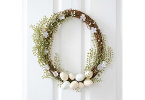 Ginger Ray Paaskrans - Lentekrans met eieren, bloemetjes en takjes 32x40cm