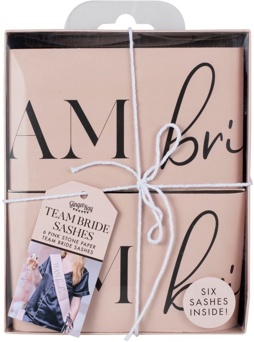 Ginger Ray - Ginger Ray - Sjerp Team Bride - roze zwart (6 stuks)