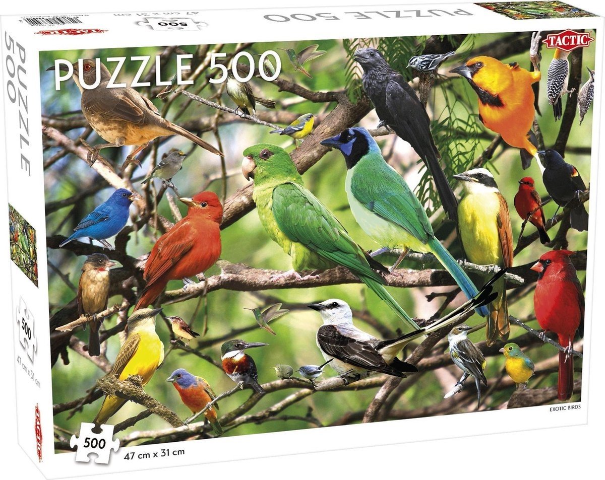 Tactic Puzzel Animals: Exotic Birds - 500 stukjes