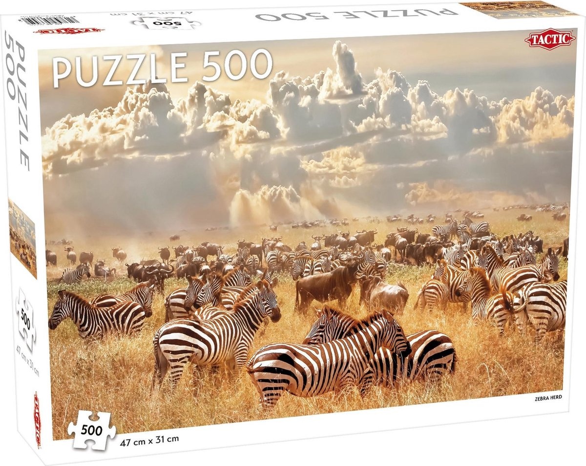 Tactic Puzzel Animals: Zebra Herd - 500 stukjes