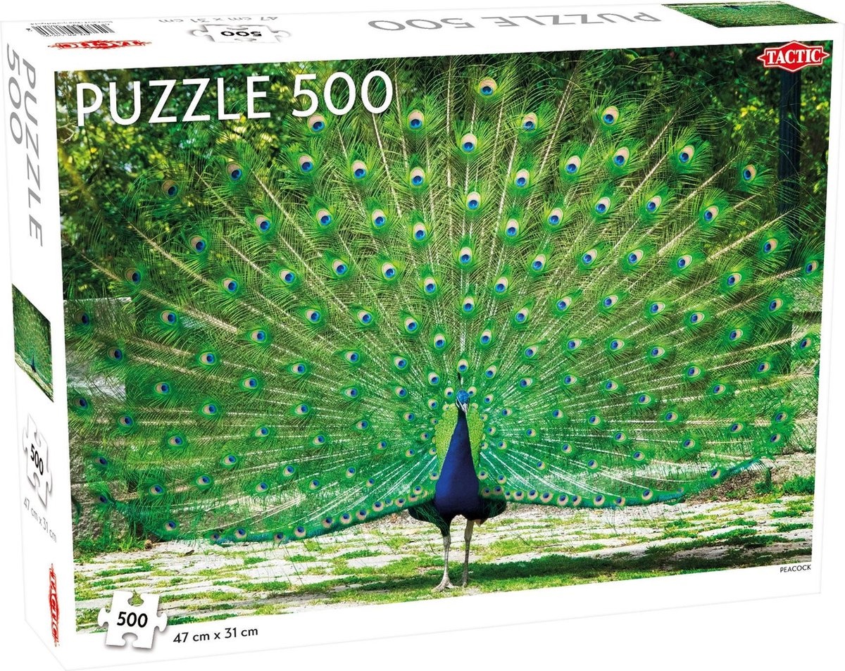 Tactic Animals Puzzel Peacock - 500 stukjes
