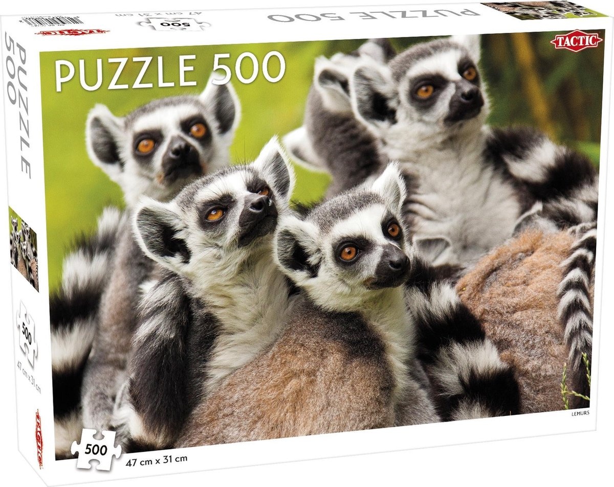 Tactic Puzzel Animals: Lemurs - 500 stukjes