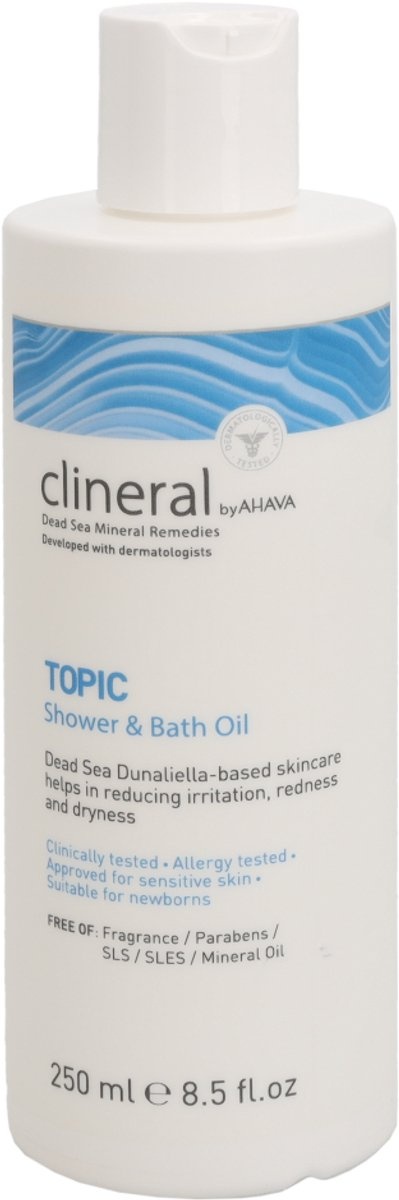 AHAVA Clineral TOPIC Douche & Bad Olie - Intensieve Hydratatie & Kalmering | Speciaal voor Droge & Geïrriteerde Huid - 250ml