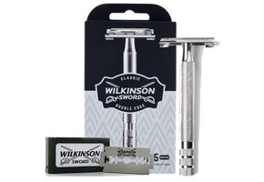 Wilkinson Sword Classic Vintage Premium Metal scheermes houder incl 5 mesjes