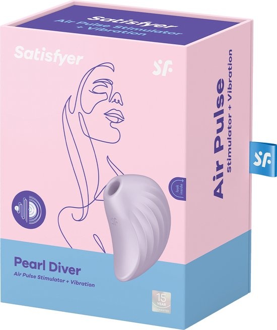 Satisfyer 'Pearl Diver', 9,5 cm, drukgolven en trillingen, speels design