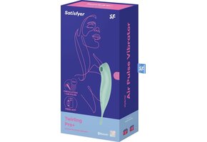 Satisfyer 'Twirling Pro Connect App', 20 cm, met app, drukgolf- en oplegvibrator, aan beide zijden te gebruiken, drukgolven en circulerende vibraties