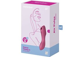 Satisfyer, drukgolfvibrator, Curvy Trinity 3, 17,5 cm, 3 motoren, veelzijdig, drukgolven en trillingen