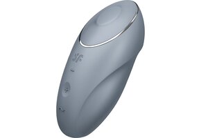 Satisfyer Tap & Climax 1, 11 cm, oplegvibrator met tapfunctie, 2 motoren, oplaadbaar, waterdicht (IPX7), huidvriendelijke siliconen
