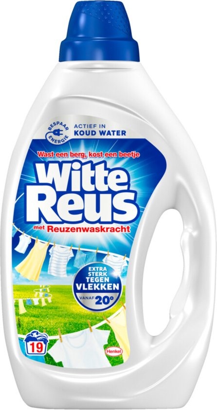 Witte Reus Wasmiddel Gel 19 Wasbeurten - 855 ml