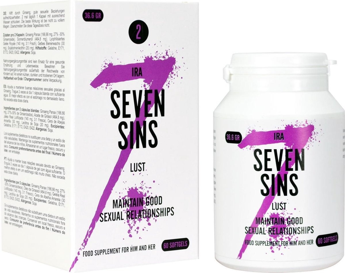 Seven Sins - Lust - Libido verhogen - 60 softgels