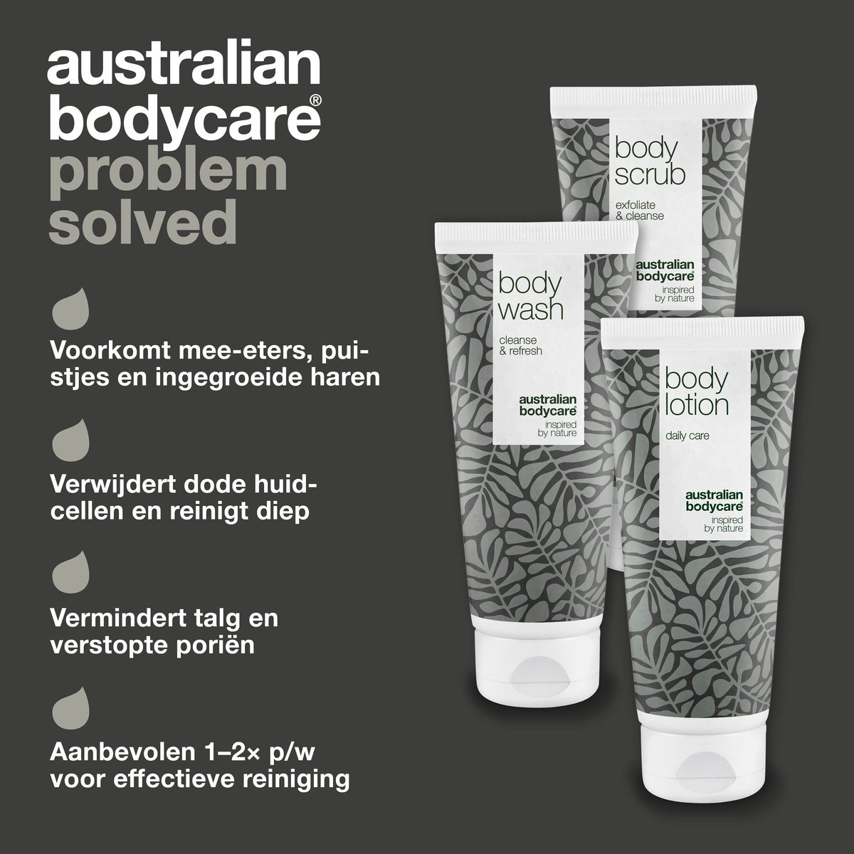 Australian Bodycare Body Treatment Douchegel, Peeling en Bodylotion met Tea Tree Olie